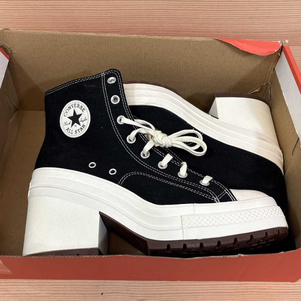 Converse Chuck 70 De Luxe Heel Black  Chunky Platform Shoe Men 10.5 Womans 12.5
